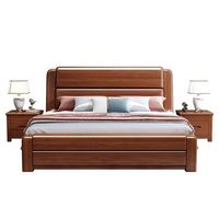 Lit en bois de style nordique moderne pour couples, vente chaude, taille king