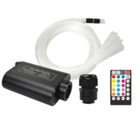 Kit d'éclairage à fibres optiques d'ambiance Starlight 12W avec contrôle du rythme musical pour voiture modifiée