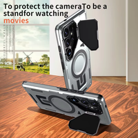 Housse en alliage pour appareil photo PC + TPU Armor Design Wireless Charge Phone Case for S25 Ultra/S24U/S23U Drop-Resistant Magnetic Ring