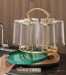 Porte-gobelet rotatif <span class=keywords><strong>pour</strong></span> la cuisine avec crochets <span class=keywords><strong>pour</strong></span> égouttoir Organisateur <span class=keywords><strong>pour</strong></span> verres et gobelets Ustensiles de cuisine - Product Image 4