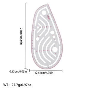 ชุดไม้บรรทัดเกรดชุดเครื่องเขียนแบบพีวีซีสำหรับทำเสื้อผ้าไม้บรรทัดปลอกสำหรับตัดมีร่องทำเครื่องหมายทรงโค้งสำหรับเสื้อผ้า - Product Image 5