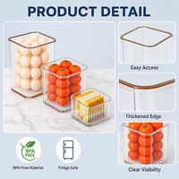 Boîte de rangement pour porte latérale de réfrigérateur, boîte d'organisation de cuisine, boîte de rangement pour fruits, légumes et œufs de qualité alimentaire