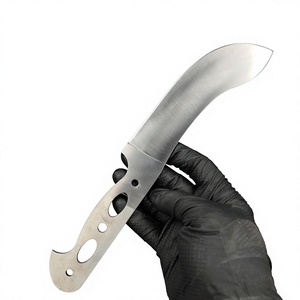 Hoja de cuchillo de acero inoxidable DIY con punta curva y espiga completa para desollar y cortar carne - Product Image 5