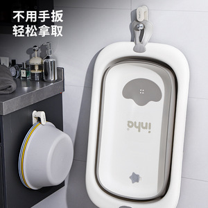 Basin Hook Plastic Single Hook 1-3kg Load Capacity Bathroom Storage Rack No Drill Traceless Adhesive Mount - Product Image 1