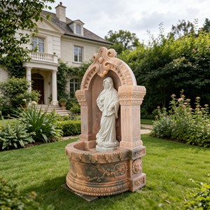 Décoration moderne pour la maison, <span class=keywords><strong>fontaine</strong></span> d'eau religieuse en pierre naturelle <span class=keywords><strong>de</strong></span> <span class=keywords><strong>petite</strong></span> taille pour l'intérieur, statue <span class=keywords><strong>de</strong></span> Marie, <span class=keywords><strong>fontaine</strong></span> <span class=keywords><strong>murale</strong></span> en marbre - Product Image 4