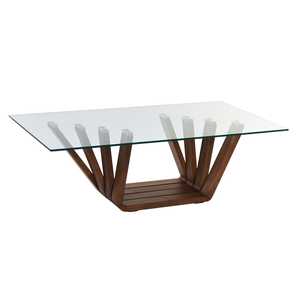 Table basse en cristal de noyer 130x70x42mm Naturel 10mm d'épaisseur - Product Image 1