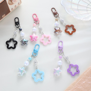 Candy <b>Star</b> Charm Keychain Girls Backpack Charm Headphone Case Accessories Car Keyring Jewelry Gift Bag Gradient Creative Gifts - Product Image 2