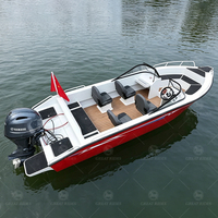 Perahu motor tempel, perahu motor papan luar, perahu kecepatan 5.8m, 580 RIB, untuk olahraga santai dan memancing