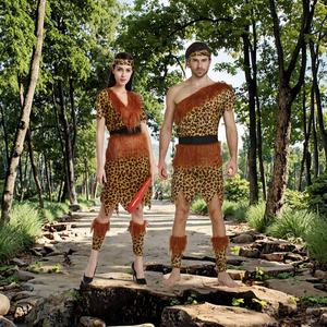 Costume de l'<span class=keywords><strong>homme</strong></span> sauvage d'Halloween ACDG-021, imprimé léopard, cheveux longs, sauvage, enfant, <span class=keywords><strong>indien</strong></span>, primitif, <span class=keywords><strong>homme</strong></span> des cavernes, costume de princesse pour enfant - Product Image 3