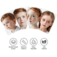 Planche d'entraînement transparente noire pour la peinture sur visage, réutilisable et lavable, avec surface givrée