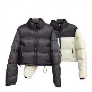 <b>Women</b> Cropped Puffer Zip Up Quilted <b>Jacket</b> Winter Casual Outerwear - Product Image 4