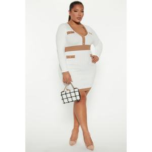 Nuevo Cárdigan de Punto con Cuello en V e Hebilla Metálica, Vestido de Suéter de Punto de Color Sólido - Product Image 5