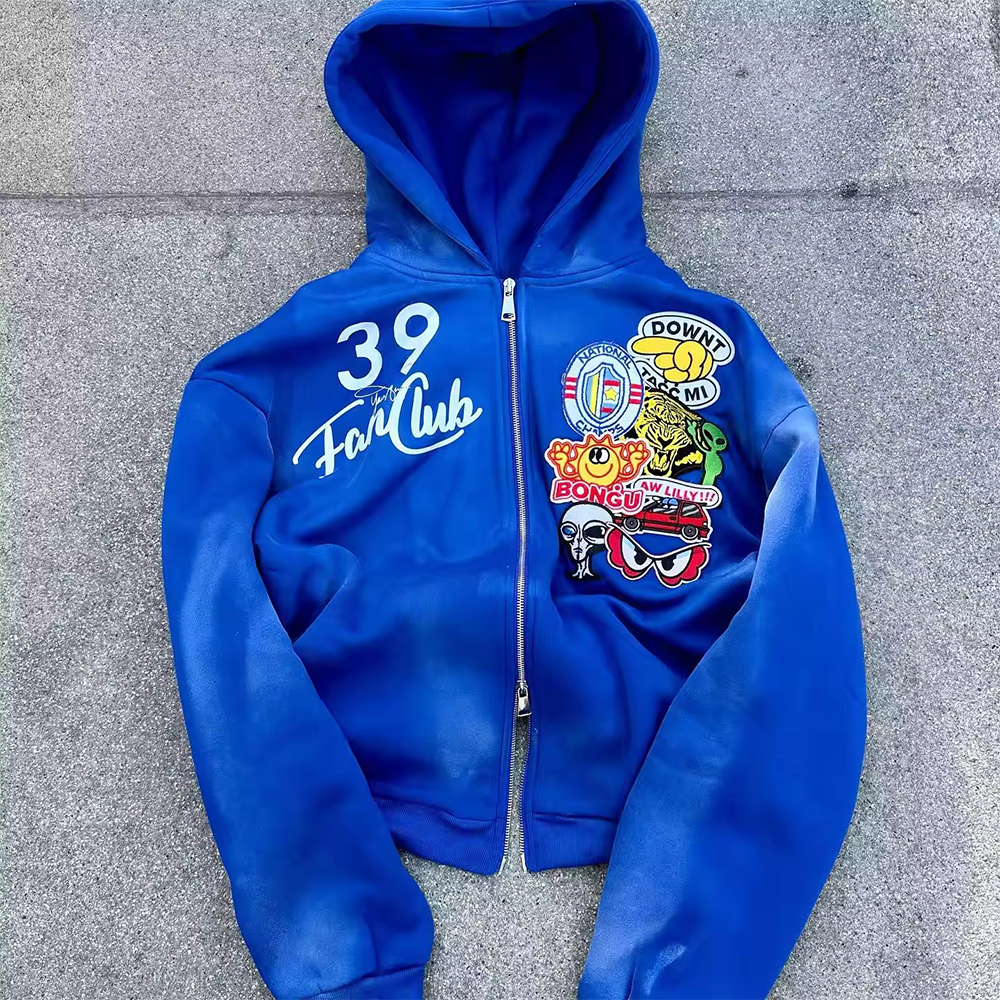 トップス Sun Faded Like StickerPrint Zipup Hoodie Sun Faded Like Sticker Print Zip-Up Hoodie – Patron of the New