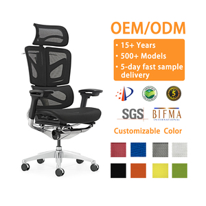 Chaise de réception de bureau ergonomique moderne avec appui-tête réglable, chaise d'ordinateur confortable avec dossier en maille - Product Image 4