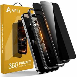 APEI 360 °   Protection d'écran pour <span class=keywords><strong>iPhone</strong></span> 17 18 Air Pro Max, confidentialité, dureté 9H, <span class=keywords><strong>anti</strong></span>-rayures, compatible avec <span class=keywords><strong>coque</strong></span>, installation facile - Product Image 1