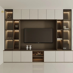 Precio Mayorista: Mueble <span class=keywords><strong>de</strong></span> TV y Panel <span class=keywords><strong>de</strong></span> Pared Personalizados para Toda la Casa, Conjunto a Juego con Armario, CAD Gratuito para Adquisición <span class=keywords><strong>de</strong></span> Proyectos <span class=keywords><strong>de</strong></span> Villas - Product Image 1