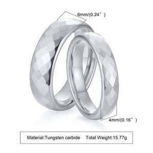 Anillo de acero de carburo de tungsteno para hombre y mujer, sortija de compromiso, estilo clásico, alto pulido, superficie polígono, boda - Product Image 2