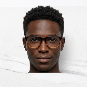 Lunettes de vue rectangulaires à monture complète pour hommes, monture solide écaille de tortue, anti-UV, correction de la vision, pour toutes les formes de visage, adulte - Product Image 1