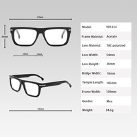 Lunettes de Vue Optiques Rectangulaires Classiques en Gros, Monture Vintage en Acétate Épaisse avec Filtre Anti-Lumière Bleue pour Hommes, Femmes et Unisexe