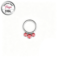 Anneau de nez en acier inoxydable 316L, clicker de septum, bijoux de mode pour le nez, piercing d'oreille, anneau pour hélix et daith