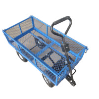 Chariot de jardin robuste en acier, capacité 900 lb, pour extérieur, chariot à benne basculante pour pelouse et jardin, en maille