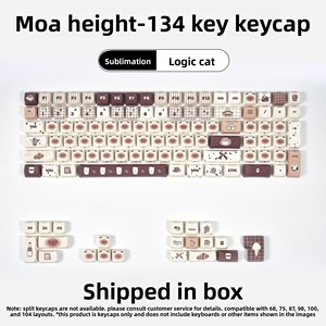 Zornher Logic Cat Keycaps PBT Dye Sublimation Side Front Print Backlit Keyboard Cover Desktop Esthétique Setup Universal Made - Product Image 1