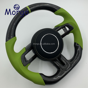 Volant en cuir véritable en fibre de carbone personnalisable pour Mustang, compatible avec les modèles 2015, 2016, 2017, 2018, 2019, 2020, 2021, 2022 - Product Image 2
