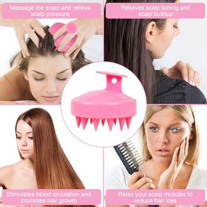 Free Sample Portable Manual Hair Scalp Massager Shampoo Brush PS Handle Dry Soft <b>Silicone</b> <b>Waterproof</b> Cleansing Brush - Product Image 3