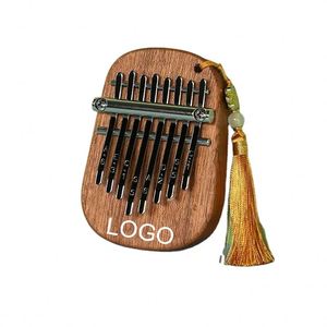 Kalimba de 8 Teclas con Logotipo Personalizado Serigrafiado, en Forma de Corazón de Madera, Gota de Agua, Llavero Miniatura, Piano de Pulgar, Instrumento Musical - Product Image 1
