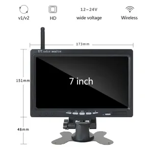 Qizhou 7 inch màn hình sao lưu máy ảnh CCTV xe đảo ngược ghi âm điều khiển từ xa 1080p xe buýt xe tải hệ thống Camera Kit - Product Image 3