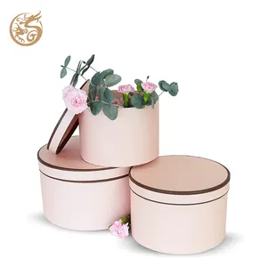 Custom circular Shaped Unique Love Rose Gold New Fresh Bouquet Flower Eco Friendly Corrugated Paper tube For Luxury Gift Packagi