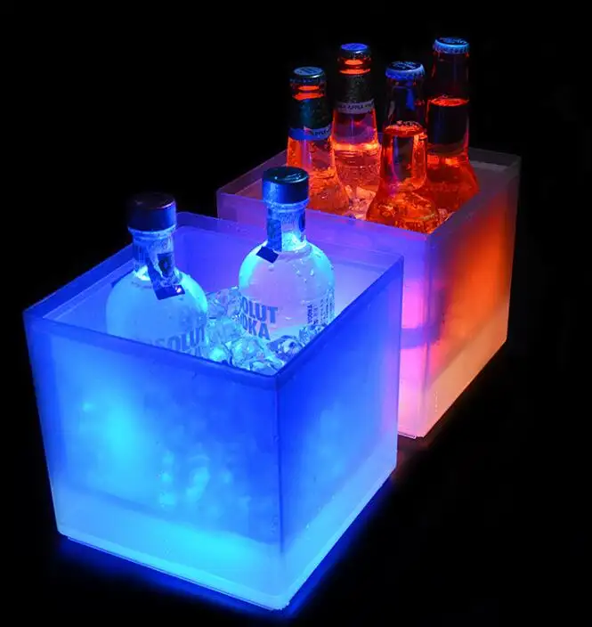 Neues Design Acryl beleuchtet LED-Eis kübel mit LED-Licht Eis kübel Bier