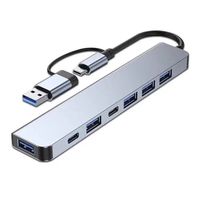 Station d'accueil multifonction 8-en-1 USB 3.0 en alliage d'aluminium avec lecteur de carte SD et prise en charge des smartphones et ordinateurs Type-C – En stock