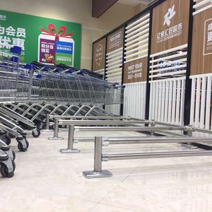 אנטי התנגשות נירוסטה מעקות עבור סופרמרקטים עגלה, משמר מסילות עבור קניות עגלה - Product Image 4