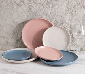 Ensemble d'assiettes en céramique mate personnalisées en gros |   Assiettes de 10,5 pouces avec logo personnalisé, plusieurs couleurs en stock pour restaurants et hôtels - Product Image 6