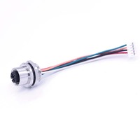 Connecteurs de montage sur panneau en cuivre pour PCB Linconn Factory M12 à angle droit, vis à douille, 2-12 broches, 90 degrés, mâle/femelle, IP67, automobile, 220V