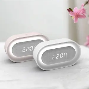 LED Snooze Alarm Clock Lamp Night Light Digital Clock With Dimmable LED Table Lighting