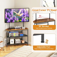 Maßgefertigter Wohnzimmer-Möbel Platzsparender Holz-Metall 3-stufiger Eck-TV-Ständer für 14 bis 42 Zoll Fernseher