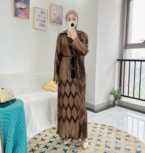 Robe de soirée élégante arabe plissée, Maxi, longue, à la mode, pour femmes musulmanes, Kaftan de fête, vêtements islamiques, nouvelle collection 2022 - Product Image 3