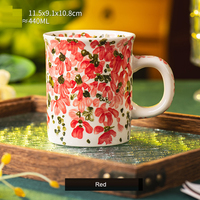Mug en céramique vintage à motifs floraux exquis, idéal pour la maison, comme tasse à lait, jus ou café, tasse à thé créative pour le petit-déjeuner en couple