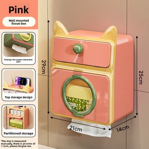 Caja de almacenamiento para papel higiénico, caja de pañuelos para baño, almacenamiento de papel higiénico montado en la pared - Product Image 4