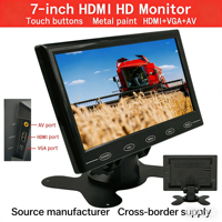 Moniteur de sécurité 7 pouces, résolution 1024x600, petit moniteur d'ordinateur, télécommande avec haut-parleurs intégrés, entrée HDMI/VGA/BNC, PC