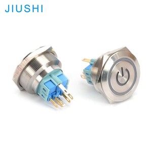 Kelly A30-11DD kim loại Flat Head momentary <span class=keywords><strong>push</strong></span> <span class=keywords><strong>button</strong></span> với biểu tượng quyền lực không thấm nước <span class=keywords><strong>push</strong></span> <span class=keywords><strong>button</strong></span> chuyển 30 mét 6pins chiếu sáng - Product Image 4