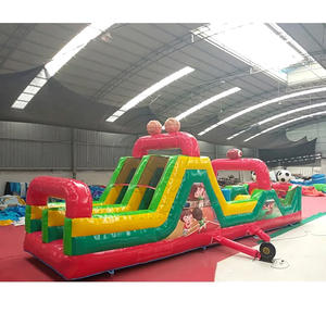Ticari PVC Açık Hava Çocuk Yetişkin Spor Oyun Alanı Şişme Zıplama Şatosu Engel Parkuru Kaydıraklı ve Tırmanma Duvarlı - Product Image 4