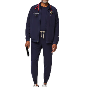 Set <span class=keywords><strong>di</strong></span> Uniformi Ospedaliere per Medici e Infermieri: Giacca, Pantaloni Jogger, Top con Scollo a V - Set <span class=keywords><strong>di</strong></span> 4 Pezzi per Uomo - Product Image 2