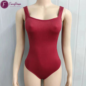 Body feminino sem mangas com gola colher, controle de barriga, preto, rosa, amarelo, vermelho S-3XL - Product Image 2