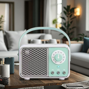 Meilleur mini haut-parleur portable vintage petit haut-parleur rétro sans fil avec son stéréo haut-parleur Bluetooth rose pour enfants cadeaux promotionnels - Product Image 2