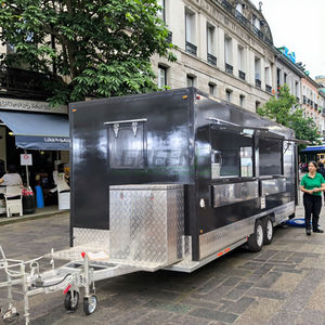 Siyah en çok satan tam mutfak donatılmış mobil gıda kamyonu Fast Food römork VIN numarası ile aperatifler ve Hotdogs için - Product Image 1