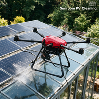 Drone de nettoyage à pression intelligent à six axes avec évitement d'obstacles et contrôle facile pour toits en pente de villas et panneaux solaires résidentiels