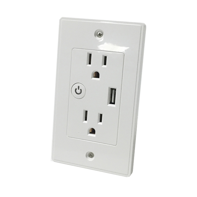 110v Wifi Controlled Wireless <strong>Smart</strong> Duplex Wall Receptacle <strong>Outlet</strong> with Usb for Wholesale <strong>Work</strong> with Smartlife